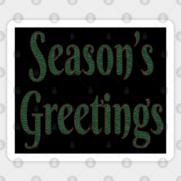 Season’s Greetings Open Lettering with Word Collage Sticker by Deez Pixel Studio